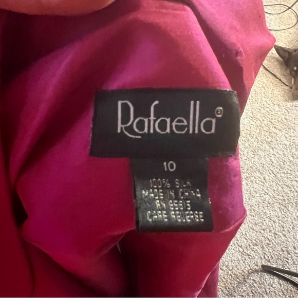 Vintage Rafaella Y2K 90s Iridescent Magenta 100% Silk Button Up Blazer Jacket 10 - Picture 2 of 10